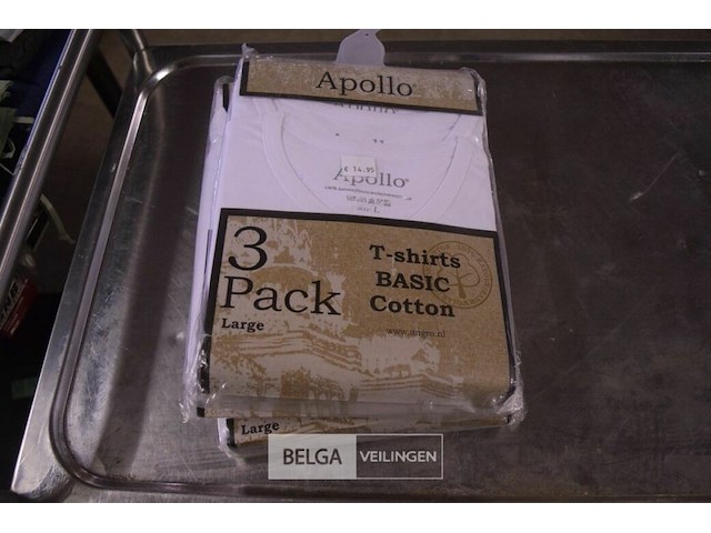 3x3st apollo t-shirt katoen mt l - afbeelding 1 van  3