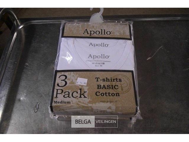 3x3st apollo t-shirt katoen mt m - afbeelding 1 van  4