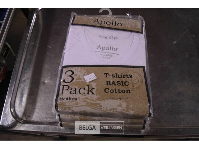 3x3st apollo t-shirt katoen mt m - afbeelding 1 van  3