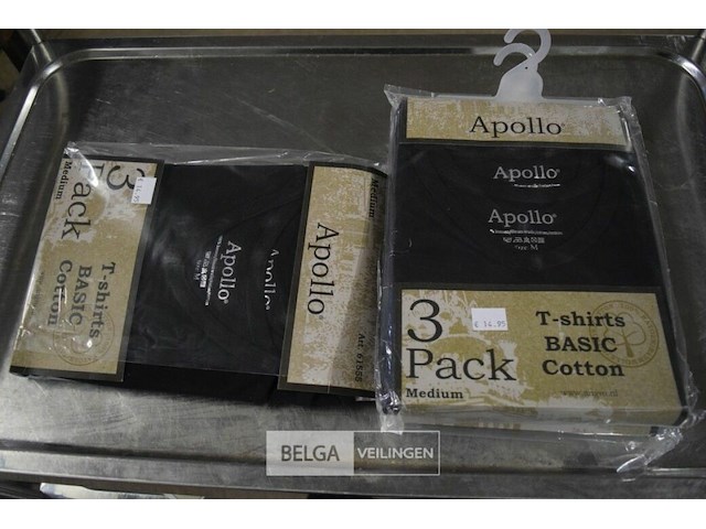 3x3st apollo t-shirt katoen mt m - afbeelding 1 van  4