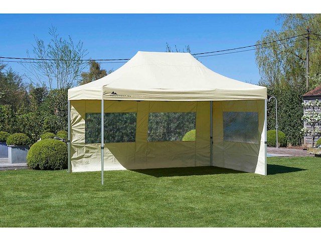 3x4,5m partytent - aluminium - zand - vouwtent.eu - afbeelding 2 van  8