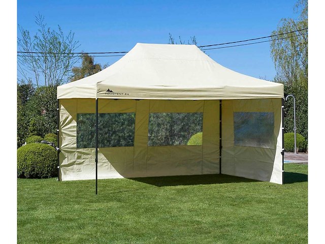 3x4,5m partytent - zand - vouwtent.eu - afbeelding 1 van  4