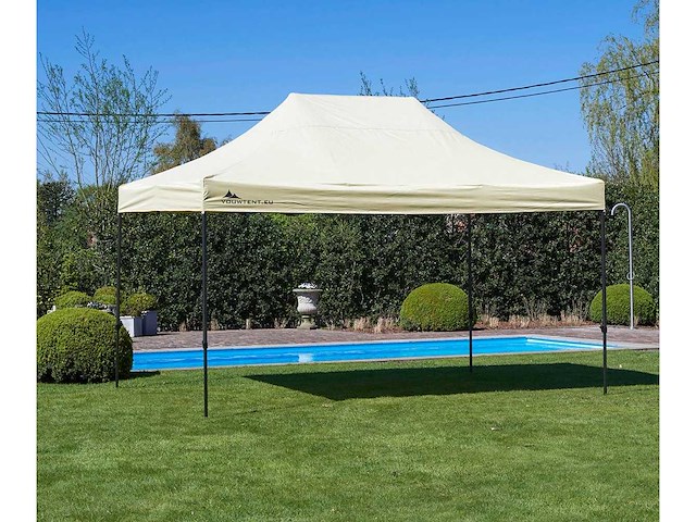 3x4,5m partytent - zand - vouwtent.eu - afbeelding 4 van  5