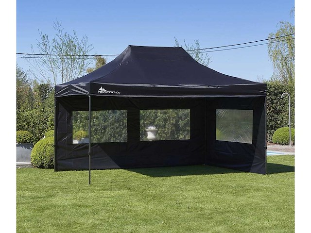 3x4,5m partytent - zwart - vouwtent.eu - afbeelding 2 van  5