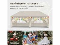 3x6 m prieel, met 6 zijmuren, waterdicht en anti-uv 50+ feesttent - afbeelding 4 van  5