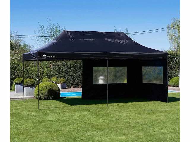 3x6m partytent - zwart - vouwtent.eu - afbeelding 1 van  6
