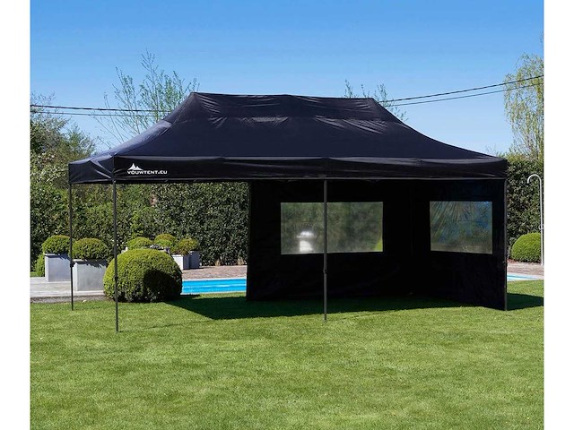 3x6m partytent - zwart - vouwtent.eu - afbeelding 4 van  6