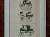 4 antieke ingekleurde kopergravures "meubles et... - afbeelding 2 van  4