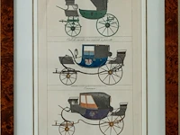 4 antieke ingekleurde kopergravures "meubles et... - afbeelding 3 van  4