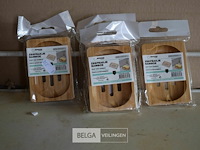 4 bamboe zeepbakjes 7x10x1,7 cm - afbeelding 1 van  2