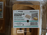 4 bamboe zeepbakjes 7x10x1,7 cm - afbeelding 2 van  2