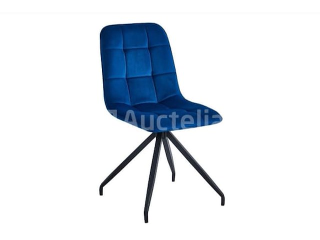 4 blauwe fluwelen stoelen - afbeelding 1 van  1