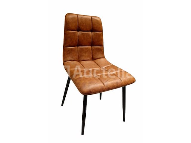 4 cognac microvezelstoelen - afbeelding 1 van  1