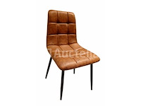 4 cognac microvezelstoelen - afbeelding 1 van  1