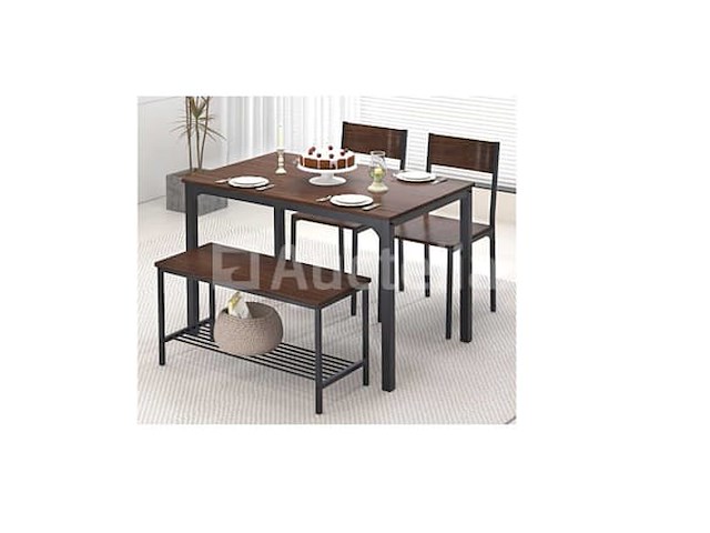 4-delige set: 1 tafel, 2 stoelen, 1 bank - afbeelding 1 van  2