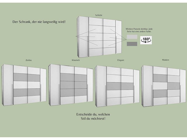 4-deurs garderobe 270 cm - afbeelding 5 van  10