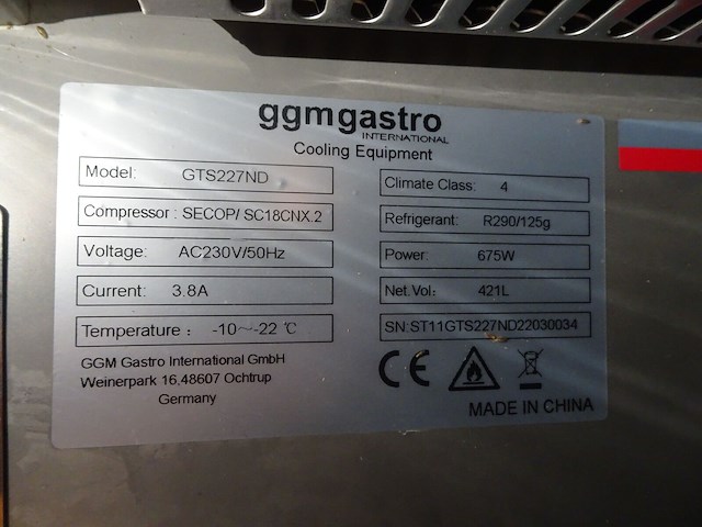 4-deurs inox koeltoog ggm gastro - afbeelding 3 van  3