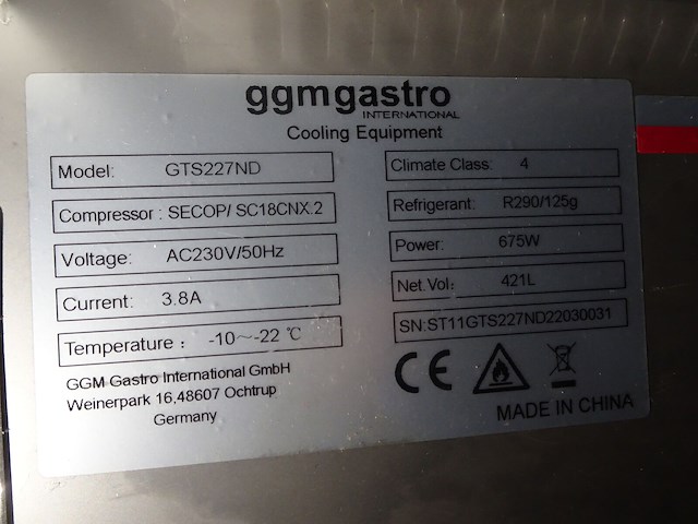 4-deurs inox koeltoog ggm gastro - afbeelding 3 van  3