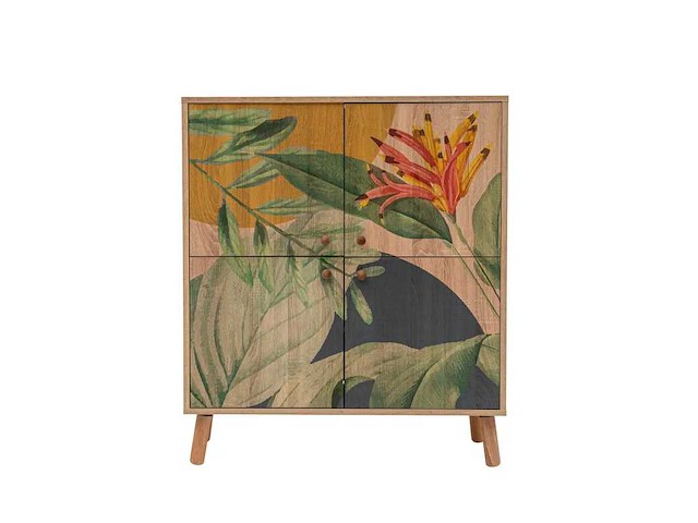 4-deurs kast in - takpatroon in meerkleurige afwerking - afbeelding 5 van  11