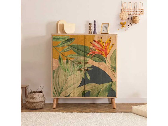 4-deurs kast in - takpatroon in meerkleurige afwerking - afbeelding 8 van  11