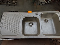 4 diverse inox spoelbakken + onderbouwspoelbak - afbeelding 2 van  6