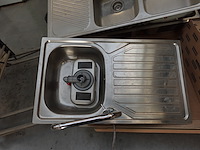 4 diverse inox spoelbakken + onderbouwspoelbak - afbeelding 3 van  6