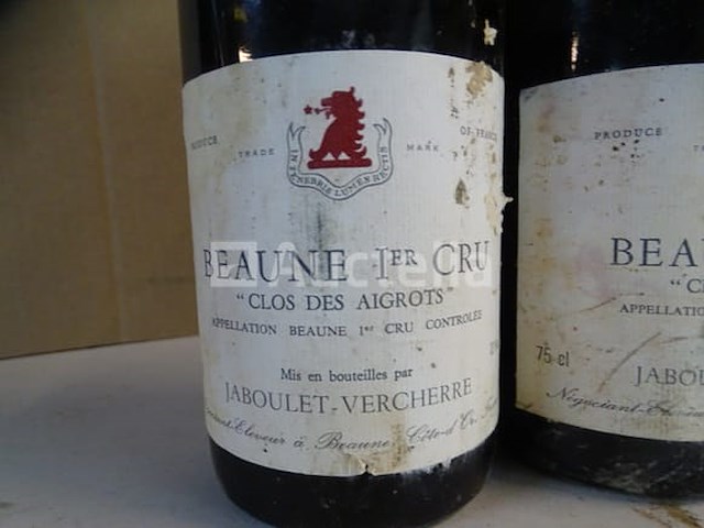 4 flessen beaune 1er cru clos des aigrots 1986 - afbeelding 2 van  4