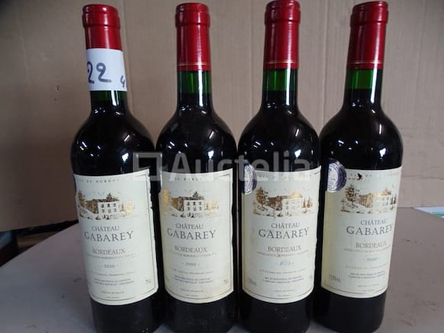 4 flessen bordeaux château gabarey 2010 - afbeelding 1 van  4