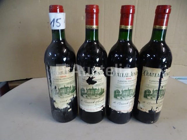 4 flessen canon fronsac château junayme 1988 - afbeelding 1 van  4