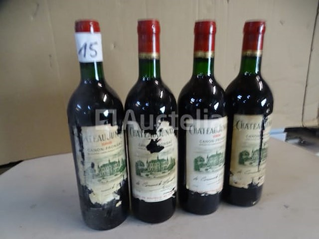 4 flessen canon fronsac château junayme 1988 - afbeelding 3 van  4