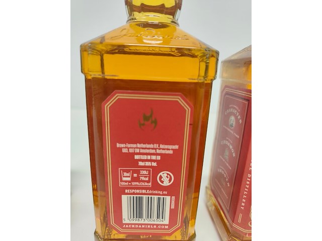 4 flessen jack daniels tennessee fire likeur - afbeelding 3 van  4