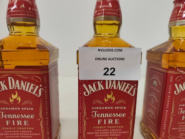 4 flessen jack daniels tennessee fire likeur - afbeelding 4 van  4