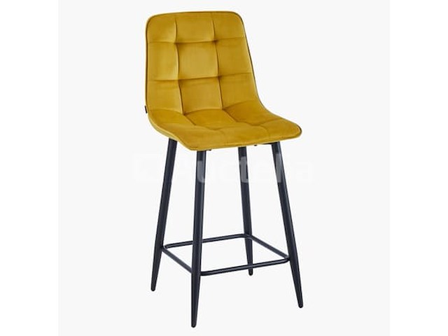 4 gele fluwelen krukken - afbeelding 1 van  1