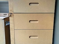 4 gereedschapskar / ladekasten op wielen met 4 schuiven mdf - afbeelding 1 van  4