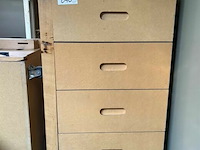 4 gereedschapskar / ladekasten op wielen met 4 schuiven mdf - afbeelding 1 van  4