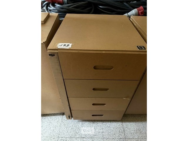 4 gereedschapskar / ladekasten op wielen met 4 schuiven mdf - afbeelding 1 van  4