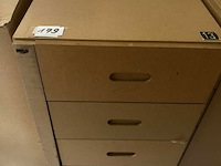 4 gereedschapskar / ladekasten op wielen met 4 schuiven mdf - afbeelding 1 van  4