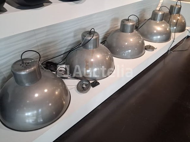 4 grijze koepeltype hanglampen - afbeelding 2 van  3