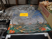 4 handgemaakte glazen schalen - afbeelding 1 van  3