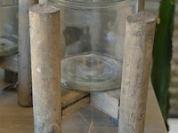 4 houten kandelaars div maten - afbeelding 2 van  4