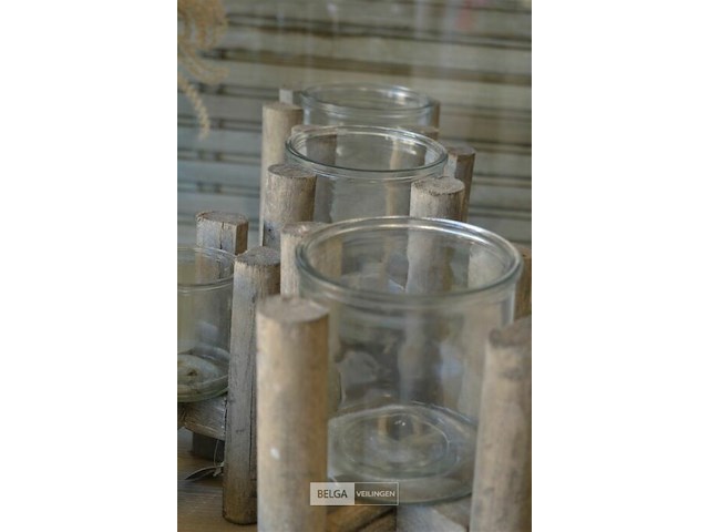 4 houten kandelaars div maten - afbeelding 4 van  4