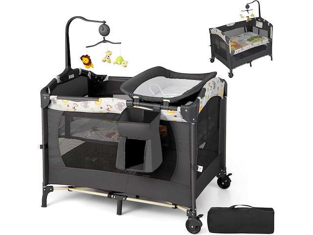 4-in-1 babybed met matras en verstelbare hoogte - afbeelding 1 van  6