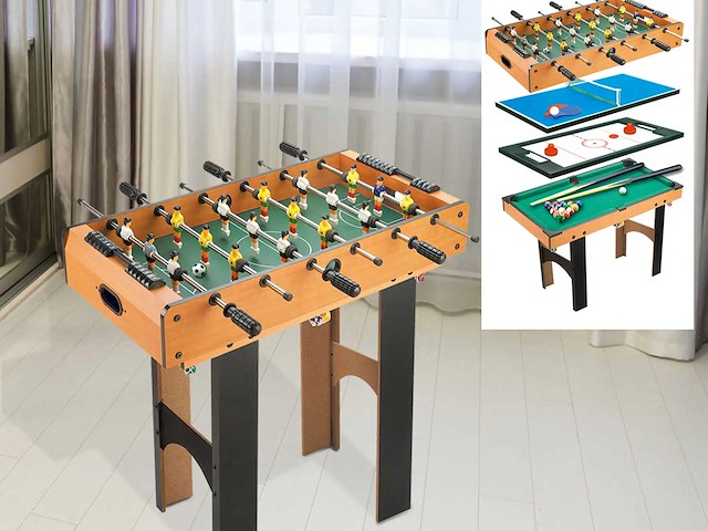 4-in-1 meervoudige tafelvoetbal biljart airhockey tafeltennis met accessoires - afbeelding 1 van  7