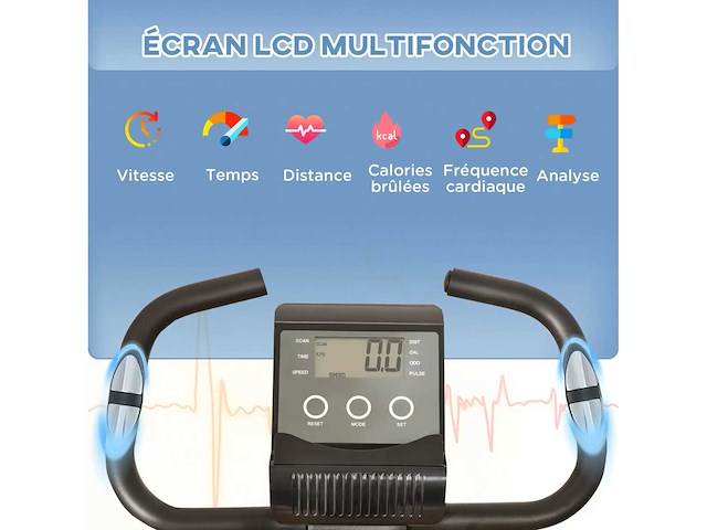 4-in-1 opvouwbare hometrainer - stille magnetische ergometer met weerstandssnoeren - afbeelding 5 van  8