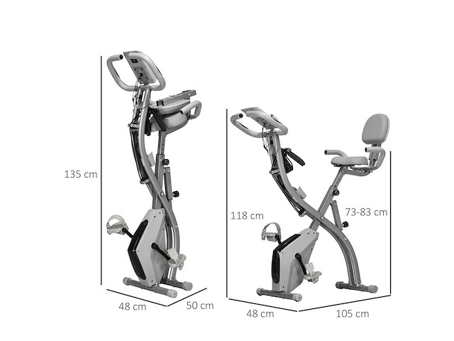 4-in-1 opvouwbare hometrainer - stille magnetische ergometer - afbeelding 5 van  10