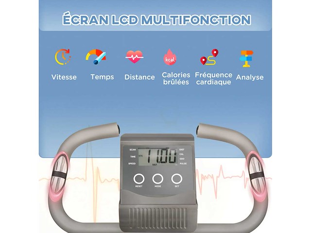 4-in-1 opvouwbare hometrainer - stille magnetische ergometer - afbeelding 6 van  10