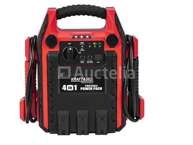 4-in-1 starter 1200/600a 22ah 12v + verlichting + kraft&dele compressor - afbeelding 1 van  5