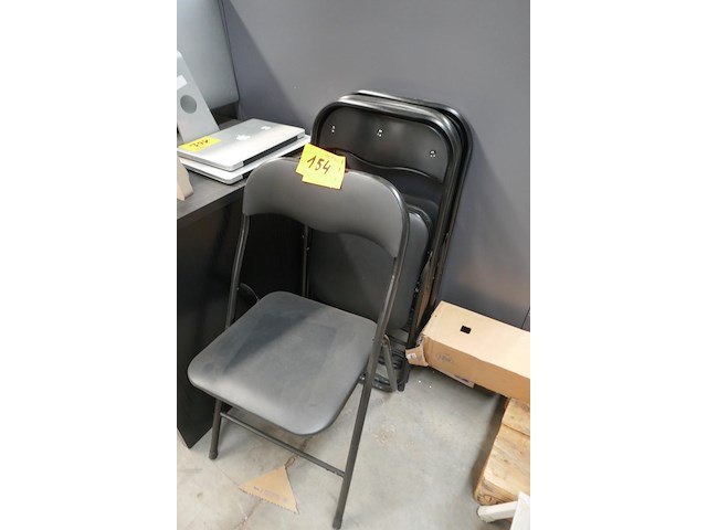 4 klapstoelen zwarte kleur - afbeelding 1 van  3