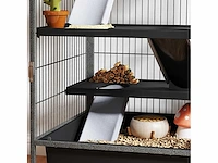 4-lagige kleine dierenkooi met hellingen, platforms, hangmat en wielen - afbeelding 3 van  6
