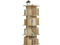 4-lags 360° ronddraaibare plank, moderne vrijstaande boekenkast - afbeelding 3 van  6